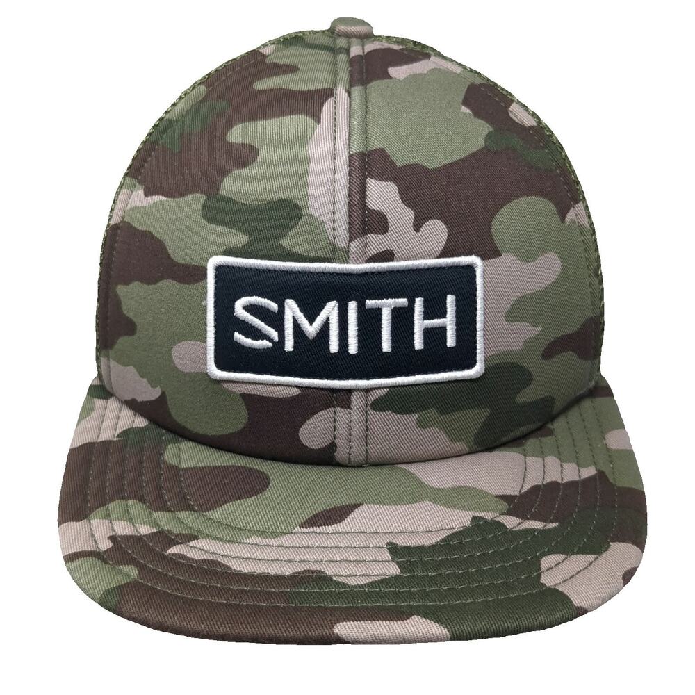 Smith Trucker Hat Green Camo One Size Mesh Back Snapback Patch Logo Graphic
